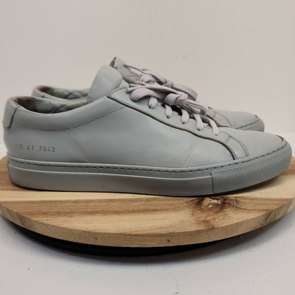Common Projects Achilles Men's Leather Low Top Sneakers Size 9.5 / EU 43 Grey